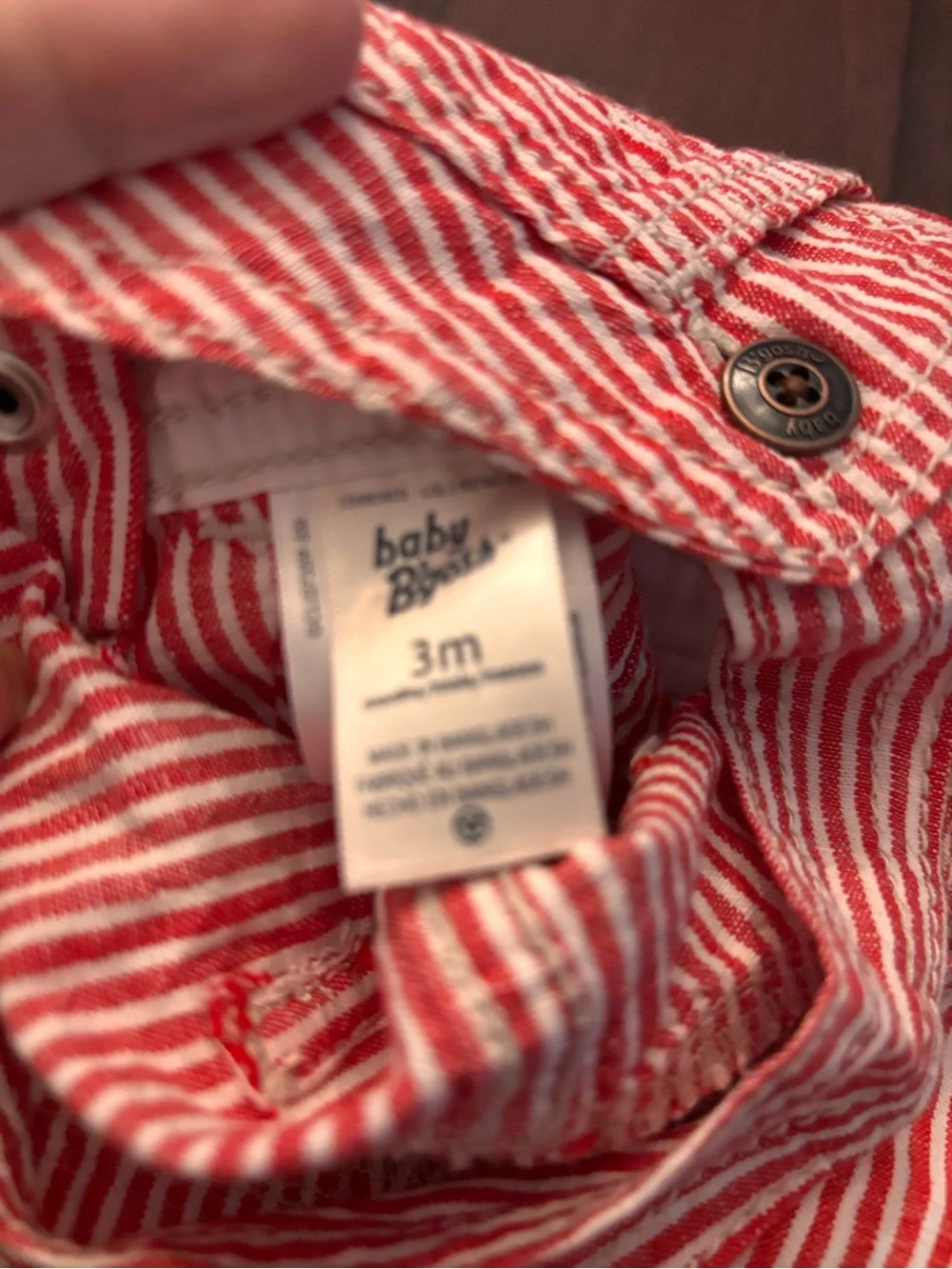 OshKosh B'gosh Red and White Striped Baby Overalls 100% cotton